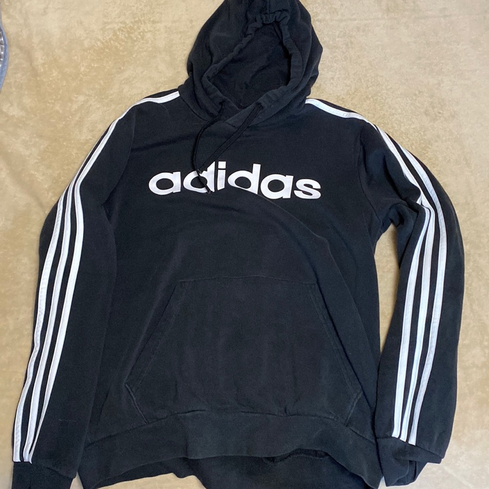 Mens Adidas 3 Stripes Pullover Hoodie